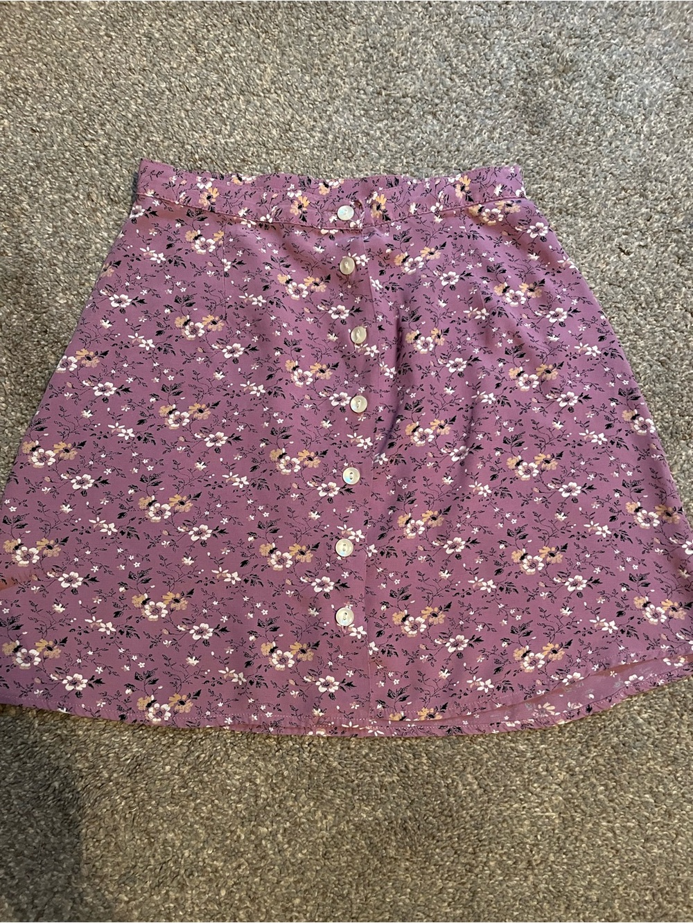 Vintage Y2K GAP Purple Floral Mini Skirt (1)